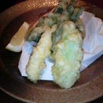 にかい笹木 - 鯛の白子のしそ巻き天ぷら