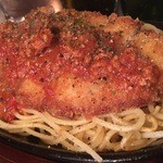 Original Dining KENT,S - 遅れて出て来たスパカツは三人でシェアしてオツマミになった。
                                2016.02.27