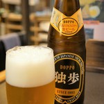 Bicchuu Teuchi Udon Oonishi - 今日は、岡山の地ビール「独歩」もいただきました、甘みのあるマイルドタイプのビールです（２０１６．３．９）