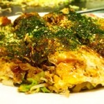 ソニア - ランチのお好み焼き、そば0.5、野菜（キャベツ）ダブルで870円