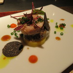 エクアトゥール - 前菜：パテドカンパーニュとテッドドフロマージュ（豚足、豚耳、とこぶし）、トリュフのヴィネグレット2