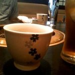 まんぷく - 〆の緑茶。器が可愛くて。