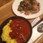 カリガリ - インドカレーmini、豚と春菊の山椒炒め