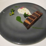 ランベリー ナオト キシモト - 函館沖桜鱒の瞬間炭火焼き　桜の香りと緑茶