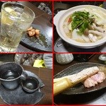 鶏料理ひとりひとり - ハイボール・・家内は日本酒を・・鍋を頂ました。