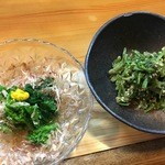 味の店 乃だや - 菜の花のおひたし,せりのごま和え