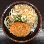 うつ海うどん - 新店舗訪問です。元のうどん屋さんには何度か来ました。場所が良いのですが、長くはもちませんね。
            かけ小 コロッケ ¥280
            柔らかめの麺と、何かが残る出汁、1口で好みではないと感じます。噂では美味いと聞いていたので残念です。今後に期待ですね。