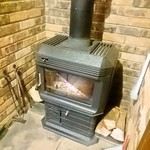 霧下蕎麦高はし - 店内の暖炉