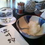 鉄板焼 あみじま - 大根おろし＋お醤油