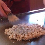 鉄板焼 あみじま - 刻み葱とお醤油で味付け