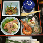 Yunomoto Onsen - 夕食〜。食前酒に梅酒が。