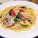 ピッツェリア ダル リッチョロ - pastaはイワシとホーレン草のオイルパスタ