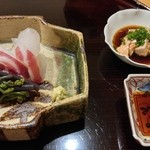 豪龍久保 - 鯛のお造りと肝ポン酢
      