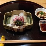 豪龍久保 - 鯛のお造りと肝ポン酢
      