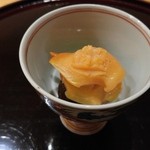 豪龍久保 - 大分産赤貝、うるい、焼きしいたけ