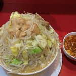 蒙麺 火の豚 - 初訪問時
      フュージョン大
      ヤサイマシマシニンニク少な目アブラ