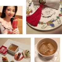 礼華　青鸞居 - いちごのカクテル　、前菜、キヌガサ茸入りフカヒレスープ