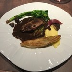 ル ボークープ - 胸肉とササミと内臓　サツマイモのペースト添え　2016-3