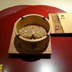 祇園 にしかわ - 穴子ともち米をあげげで巻いた蒸し物