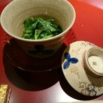 祇園 にしかわ - 京菜？煮びたし鰹出汁