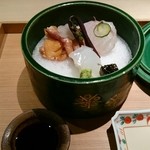 祇園 にしかわ - 巨大な赤貝、イカ、鯛