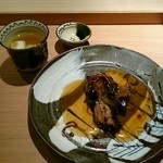 祇園 にしかわ - スッポン炭火焼き、スッポンお出汁
