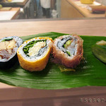 末吉鮓 - 巻き寿司3種　香の物