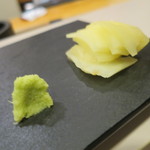 鮨 まつもと - すりたてわさびとガリ(2016年3月)