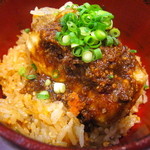 酒中花 空心  - 上海蟹の炊き込み御飯〜蟹味噌あんかけ〜絹ごし豆腐を絡めて