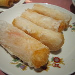 菜香新館 - 元祖えびのウエハース巻き揚げ　260円×4本（2本から1本単位でオーダーできるようになりました。）