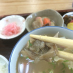のみの郷 - だご汁に入っていた鶏肉です