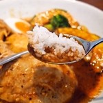 らっきょ - 知床鶏野菜スープカレー（スープにライスを浸して食べる）