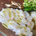 トラットリア ポルコロッソ - ウキソメバルのカルパッチョ