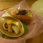 祇園迦陵 - イイダコと筍の木の芽あえ