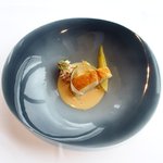 アジュール フォーティーファイブ - ランチコース 7825円 のタラのポワレ タラの白子のフリットを添えて