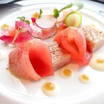 アジュール フォーティーファイブ - ランチコース 7825円 のブリのマリネ 大根のプティサラダ