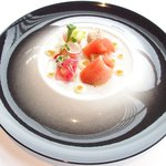 アジュール フォーティーファイブ - ランチコース 7825円 のブリのマリネ 大根のプティサラダ