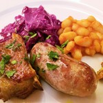 ICARO miyamoto - 軽く燻製した白金豚のスペアリブとサルシッチャ