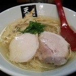 超純水採麺 天国屋 - 鶏塩麺 大盛り ネギ 700円