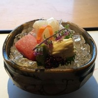 京懐石 美濃吉 そごう千葉店 - 向付　鯛、鮪、湯葉