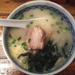 麺飯食堂 なかじま - 日替りSET 豚バラとナスの四川辛子炒め丼＋熟成塩らーめん(930円)