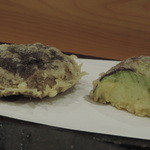 手打蕎麦 松竹庵 ます川 - 椎茸と茄子の天ぷら