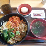 すき家 - 牛ビビンバ丼定食　￥580-