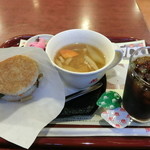 モスバーガー - モスの朝ライスバーガーとアイスコーヒー