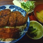 食堂 やまだ - ｿｰｽかつ丼ｾｯﾄ。