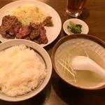 牛タン炭火焼 わすけ - ⑤牛タンとラムの盛合わせ定食1100円