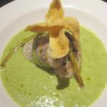 トラットリア ダイ パエサーニ - イトヨリの白ワインソテー　アスパラクリームソース（ハーフ）　￥1800