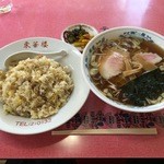 東華楼 - ラーメン+チャーハンセット(H28.2.28)