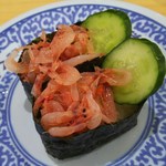 無添くら寿司 - 生桜エビ<税込>108円(2016.03.12)