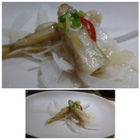 鮨 巳之七 - ◆一品目は「ワカサギの南蛮漬け」・・酢が強くなく優しい味わいで好み。
                新玉ねぎは「佐賀産」、なんでも佐賀は「新玉ねぎ」の出荷量が多く人気の品だそう。